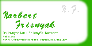 norbert frisnyak business card
