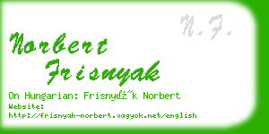 norbert frisnyak business card